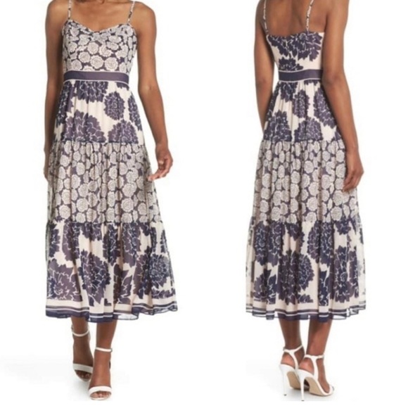 Eliza J Dresses & Skirts - Eliza J Navy and Pink Floral Maxi Dress | Size 2